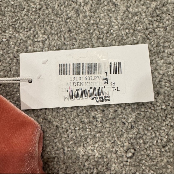 NWT Reformation Alden Knit Mini Dress in Dusty Light Pink Velvet Size large - Picture 6 of 13